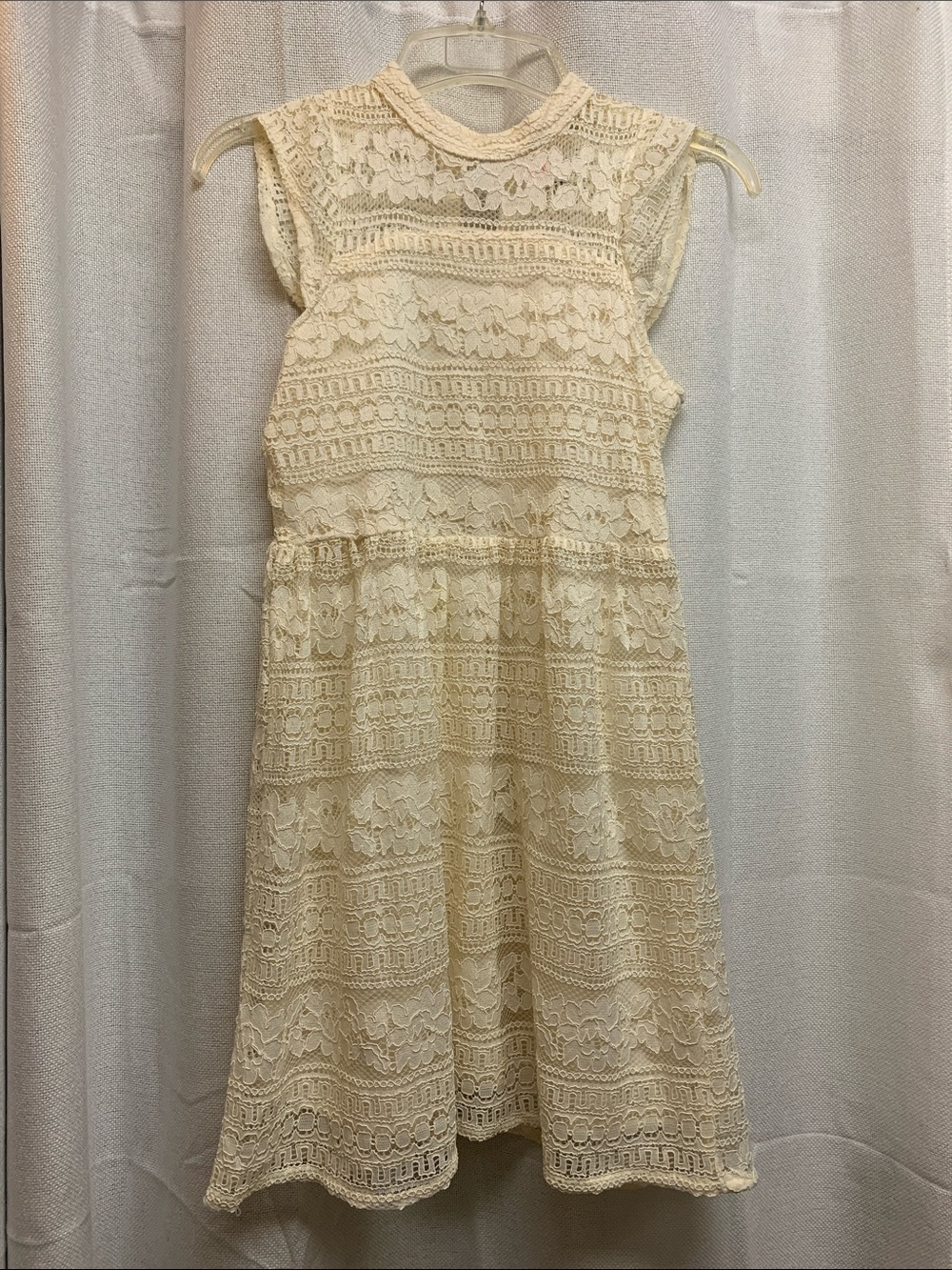 Wonder Nation Ivory Lace Sleeveless A-Line Dress 12Plus